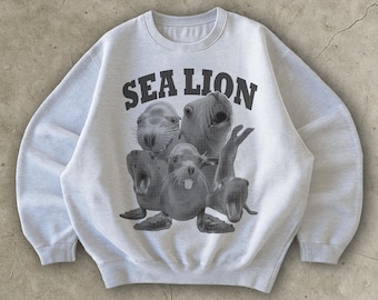 Sea Lion Graphic Sweatshirt, Unisex Cotton-Polyester Blend Pullover