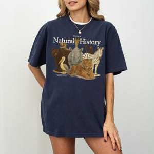 Vintage Museum of Natural History T-Shirt, Retro Safari Tee, Animal Print Cotton Top