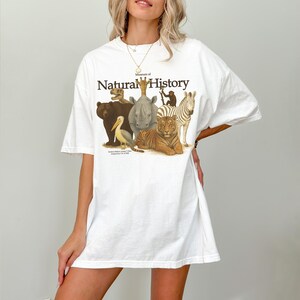 Vintage Museum of Natural History T-Shirt, Retro Safari Tee, Animal Print Cotton Top
