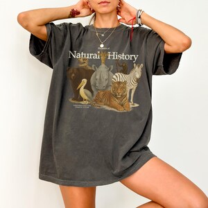 Vintage Museum of Natural History T-Shirt, Retro Safari Top, Animal Print Comfort Colours Tee