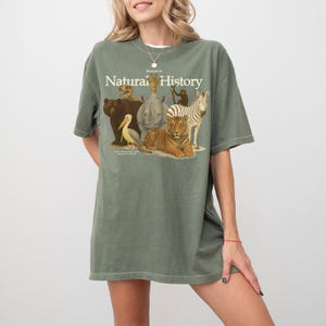 Vintage Museum of Natural History T-Shirt, Retro Safari Tee, Animal Print Cotton Top