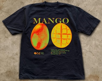 Camiseta gráfica de mango, unisex, de algodón Gildan, con estampado tropical de verano