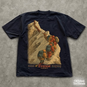 Everest Summit Vintage T-Shirt, Retro Mountaineering/Climbiun Tee, Y2k Style Himalaya Graphic Apparel