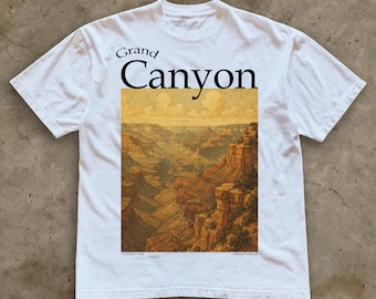 Vintage Grand Canyon T-Shirt, Nationalpark Grafik T-Shirt, Retro Natur und Wanderer Baumwoll-Shirt