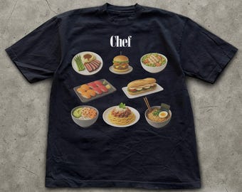Camiseta de chef: Camiseta unisex de algodón con estampado de comida - Regalo para amantes de la comida