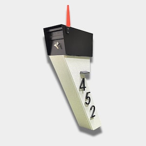 Modern Classic Composite Mailbox (Locking) with Floating House Address Numbers - Waterproof & Weatherproof Custom Design