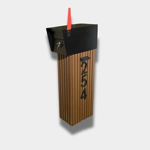Modern Classic Composite Mailbox (Locking) with Floating House Address Numbers - Waterproof & Weatherproof Custom Design