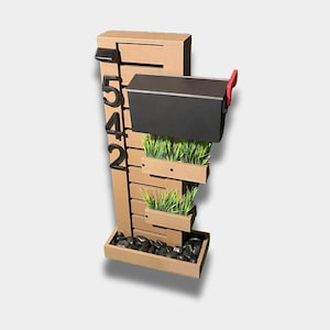 Modern Mailbox with Floating House Address Numbers - Waterproof & Weatherproof Custom Design