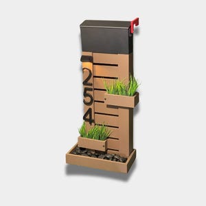 Modern Mailbox with Floating House Address Numbers - Waterproof & Weatherproof Custom Design