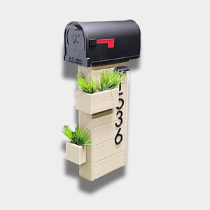 Modern Classic Composite Mailbox with Floating House Address Numbers - Waterproof & Weatherproof Custom Design