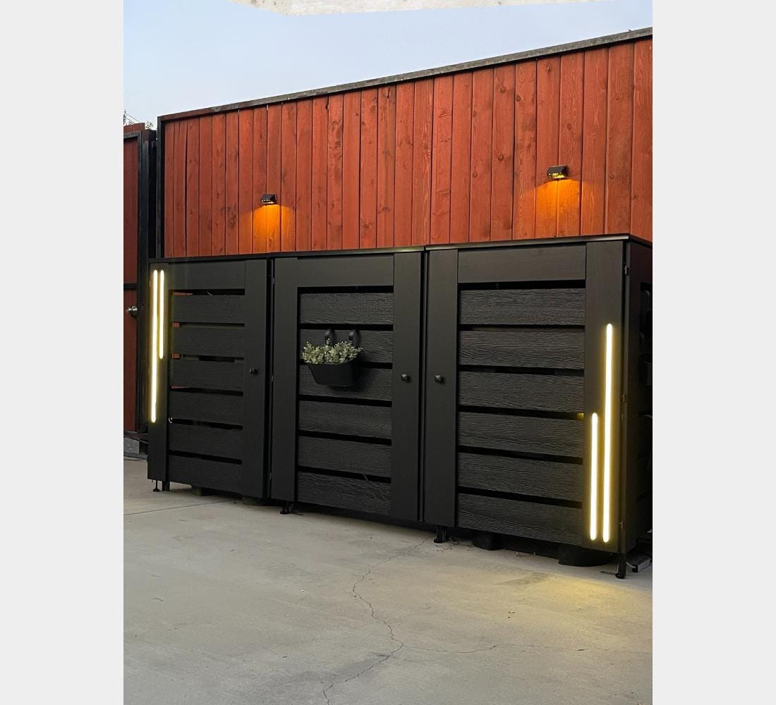 Led Trash Can PVC-LED / Trash Can Enclosure for 3 Bins - Etsy
