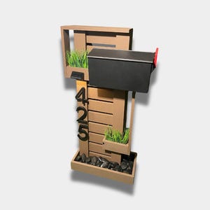 Modern Mailbox with Floating House Address Numbers - Waterproof & Weatherproof Custom Design