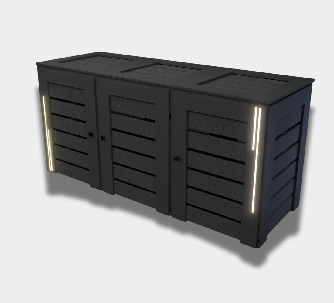 Led Trash Can PVC-LED / Trash Can Enclosure for 3 Bins - Etsy