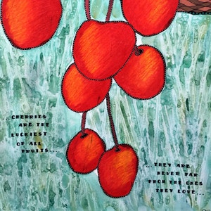 Cherry Painting - Cherries Art - Cherry Wall Art - Cherry Collector - Fruit Painting - Fruit Wall Art - Kitchen Decor