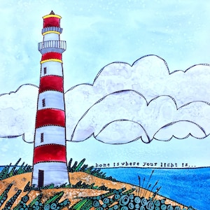 Lighthouse Watercolor - Lighthouse Painting - Lighthouse - Lighthouse Art - Lighthouse Illustration - Lighthouse Quote - Art Prints - Home
