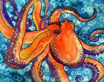 Octopus Watercolor Painting - Octopus Art - Octopus Print - Octopus Wall Art - Sea Animals - Octopus - Sea Animal Art - Watercolor Art