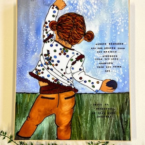 Girl Art - Little Girl Artwork - Girl Painting - Daughter Artwork - Kid Paintings - Child Artwork - Girl Paintings - Kids Bedroom - Child