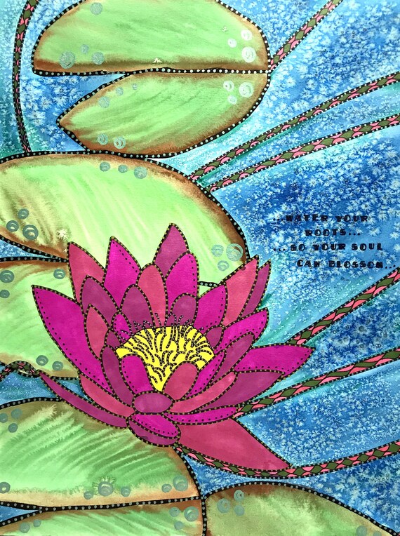 Waterlily Watercolor Waterlily Painting Lily Pad Art Etsy Waterlily Watercolor Waterlily Painting Lily Pad Art Etsy