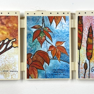 Fall Art - Fall Wall Art - Fall Leaves Art - Thanksgiving Art - Inspirational Wall Art - Wall Plaque - Square Wall Art - Watercolor Art
