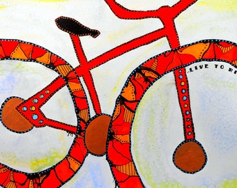 Bicycle Art Print - Bicycle Watercolor - Bicycle Art - Bicyclist - Bicycle Rider - Bicycle Prints - Bicycle Painting - Bicycle Decor - Bike