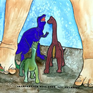 Dinosaur Painting - Dinosaur Art - Dinosaur Wall Art - Dinosaur Poster - Boys Bedroom Art - Boys Art - Boys Room - Dinosaur Watercolor - Art
