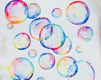 DAY CLASS Rainbow Bubbles Watercolor Class with Tia - Thursday May 16, 2024, 1-2pm Grand Rapids MI only