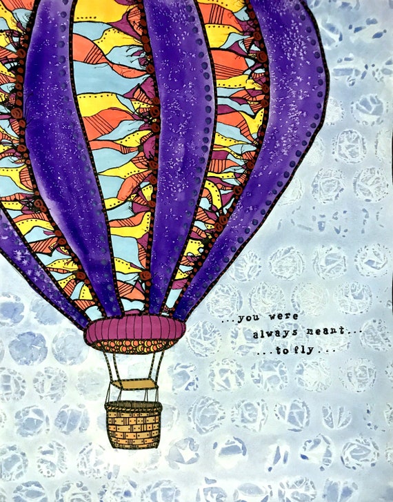 Balloon Wall Art Hot Air Balloon Flying Wall Art Wall Etsy