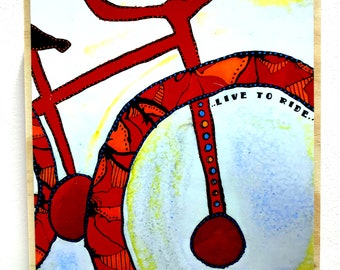 Bike Illustration - Bike Wall Art - Bike Decoration - Bike Art - Bicycle Art - Bicycle Painting