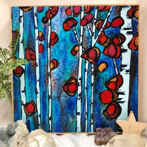 白樺の木 - 白樺の木の壁アート - 白樺の木のアート - 白樺の木の絵画 - 白樺の木のプリント - 秋の壁アート - 秋の季節の装飾 - 秋の装飾