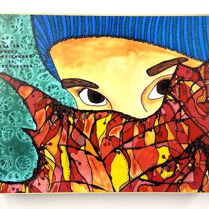 Fall Painting - Fall Art - Fall Plaque - Fall Decor - Autumn Decor - Girl Art - Cottage Art - Whimsical Artwork  - Whimsical
