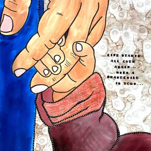 Grandparent Print - Grandparents Painting - Grandchildren art - Grandpa Art - Grandma Gift - Grandfather - Grandmother - Grandchild Gift