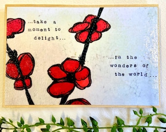 Art Magnet - Inspirational Magnet - Fridge Magnet - Work Magnet - Colorful Magnet - Magnet - Flowers - Red Flowers