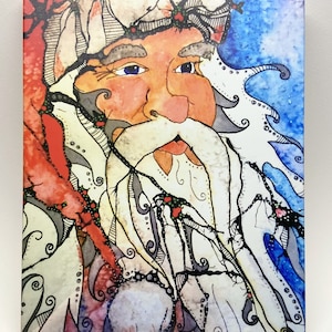 Santa Claus Art - Santa Art - Santa Print - Christmas Art - Santa Wall Art - Santa Claus Lover - Santa Claus Painting - Santa Claus Canvas
