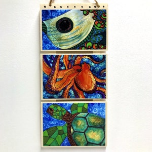 Wall Art - Watercolor Wall Art -Ocean Animals  - Octopus Wall Art - Sea Animal Wall Art - Turtle Art - Fish Art - Turtles - Watercolor Art