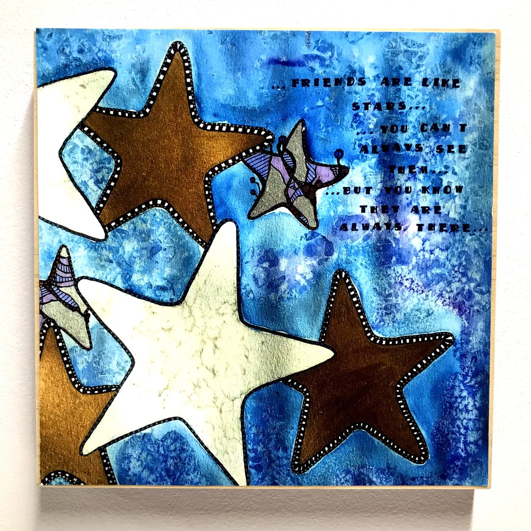 Friends Wall Art Friends Best Friends Print Friend Art Stars Painting