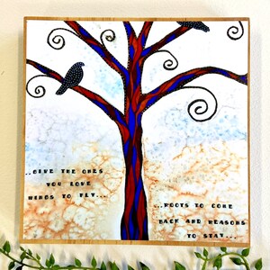 Family Art - Family Wall Art - Tree Art - Family Watercolor - Art - Inspirational Wall Art - Wall Plaque - Square Wall Art - Watercolor Art