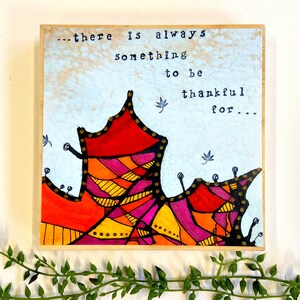 Fall Art - Fall Wall Art - Fall Leaves Art - Thanksgiving Art - Inspirational Wall Art - Wall Plaque - Square Wall Art - Watercolor Art