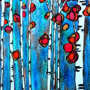 Birch Trees - Birch Tree Watercolor Print - Birch Tree Painting - Birch Tree - Fall Decor - Christmas Gift - Watercolor Art - Tree Painting