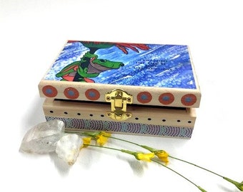Trinket Box, Jewelry Box, Prayer Box, Frog Box, Valentines Day, Fathers Gift, Watercolor Painting, Hope Box, Box Art, Frog Lover, frog art