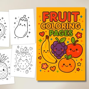 Fruit Coloring Book for Kids | 20 Fun Printable Designs for Kids | Preschool & Toddler Activity PDF | Instant Download