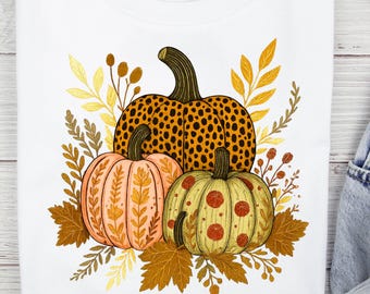 Leopardpumpa höst PNG: Trendig blommig höstdesign (digital nedladdning)