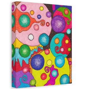 90&#39;s Space Funk Abstract Art Wall Decor Canvas