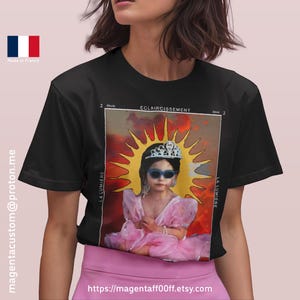 Niestandardowa koszulka Cartes Tarot, niestandardowy Tarot, niestandardowa koszula fotograficzna, Oracle des Dames, t-shirt Cartes personalnalisé, t-shirt femme personnalisé