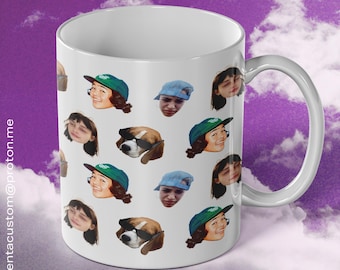 Tasse photo personnalisable, mug personnalisé, visages photos sur tasse, cadeau bff, cadeau famille grand père grand mère, mug custom