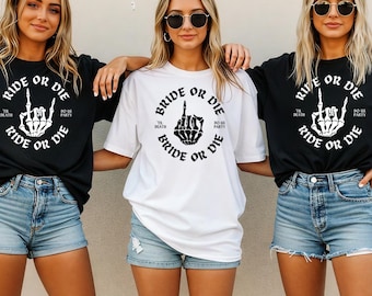 Comfort Colors® Bride Or Die Bachelorette Shirt, Til Death Do Us Party Tee, Oversized Wedding Party Shirt, Gothic Bride Gift