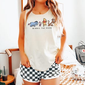 Débardeur Winnie l&#39;ourson et ses amis Comfort Colors®, chemise Tigrou Bourriquet, vêtements de dessins animés classiques, cadeau ours Disney