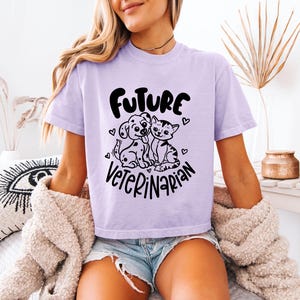 Future Veterinarian Tee, Aspiring Vet Shirt, Cute Animal Lover Tee, Vet Student Gift, Cartoon Dog Cat Top,Dream Job Tee,Graduation Gift