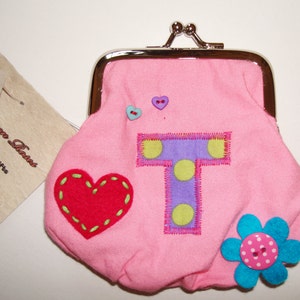 Girls Coin Purse personalised with Initial