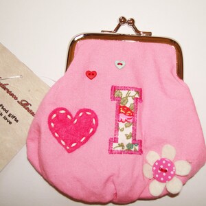 Girls Coin Purse personalised with Initial