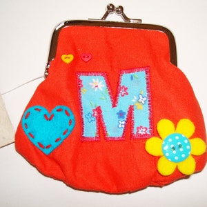 Girls Coin Purse personalised with Initial
